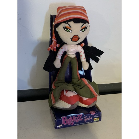 Jade Bratz Poseable Stuffed Girl Plush Doll Toy VTG 2002‎ MGA Fun4All 10
